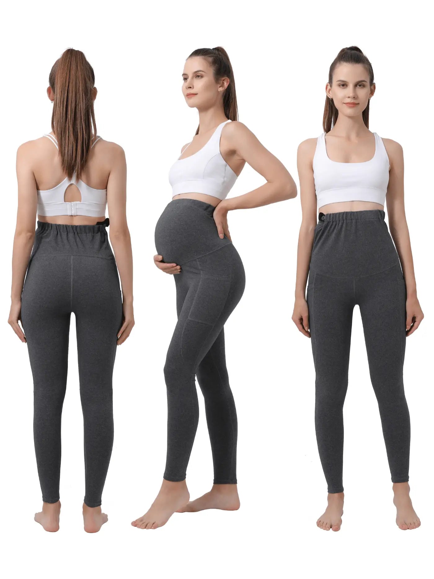 Maternity Yoga Pants with Pockets for Pregnant Moms Workout Pilates Gym Pregnancy Gift Baby Shower Pregnant Leggings for Expectant Moms Bella's Shaper